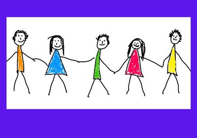 Children holding hands